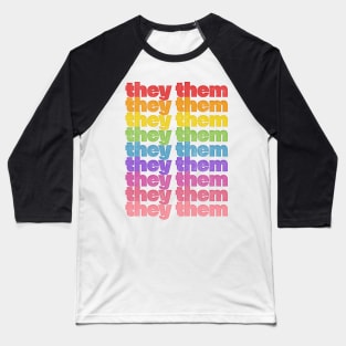 They/Them Pronouns - - - Retro Style Design Baseball T-Shirt